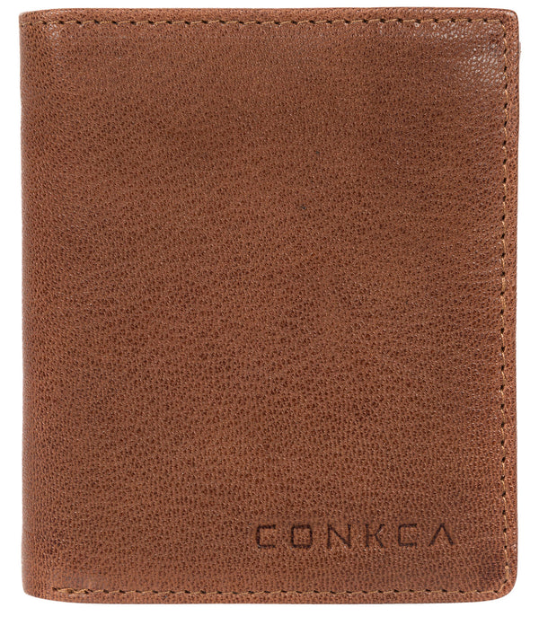 'Portus' Conker Brown Tri-Fold Leather Wallet image 1