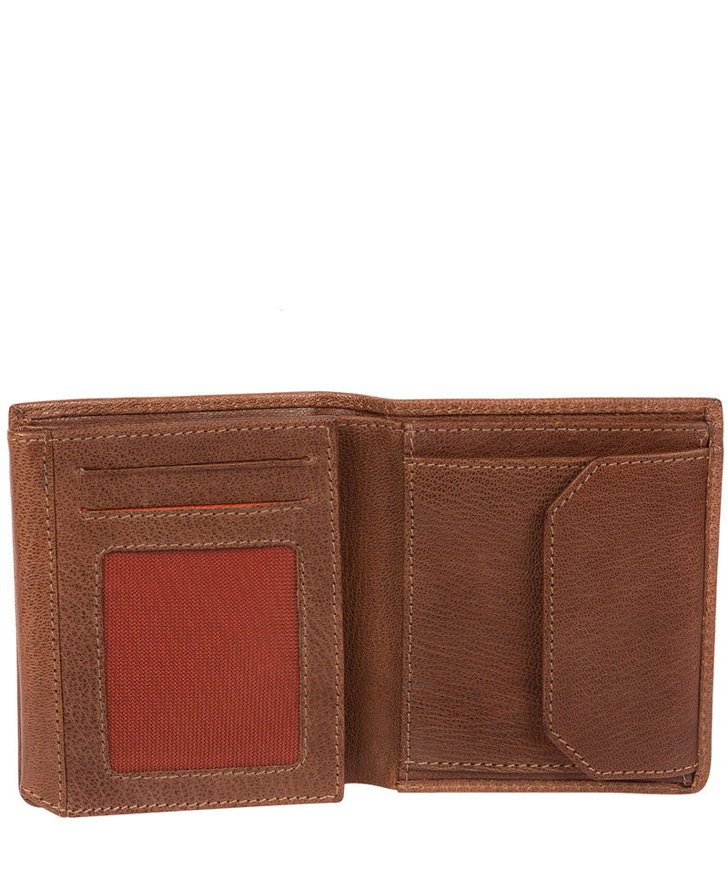 'Portus' Conker Brown Tri-Fold Leather Wallet image 3