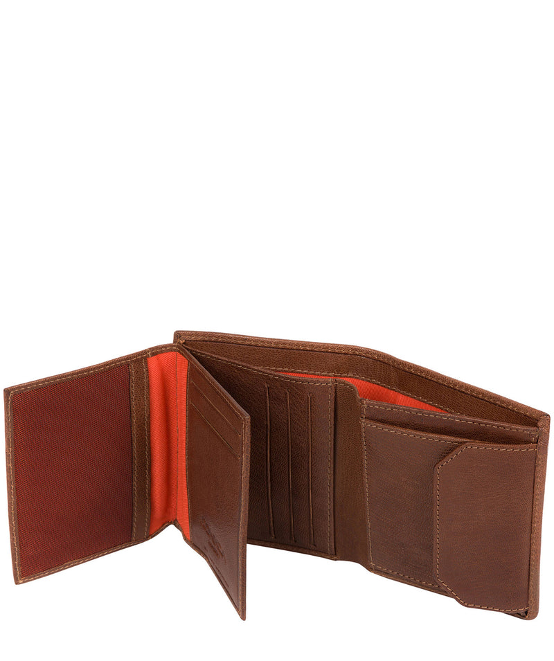 'Portus' Conker Brown Tri-Fold Leather Wallet image 4