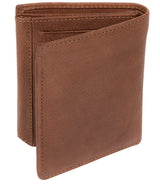 'Portus' Conker Brown Tri-Fold Leather Wallet image 5