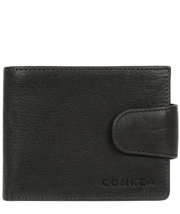 'Boris' Black Bi-Fold Leather Wallet