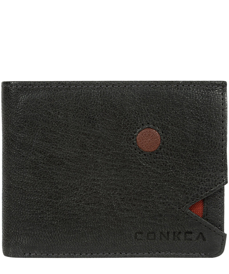 'Max' Black Bi-Fold Leather Wallet image 1