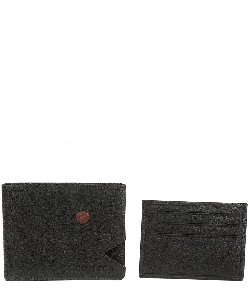'Max' Black Bi-Fold Leather Wallet image 4