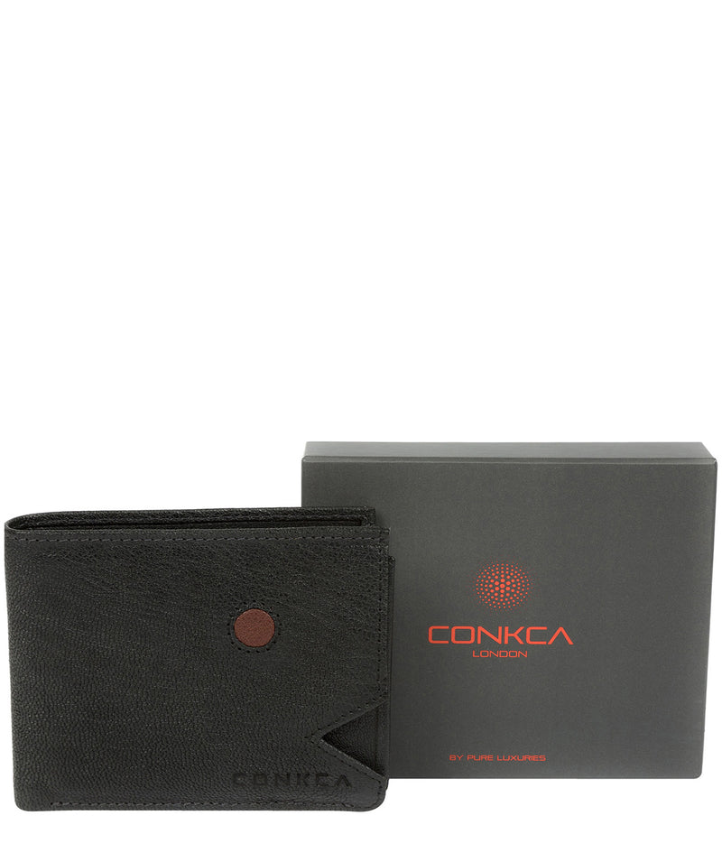 'Max' Black Bi-Fold Leather Wallet image 7