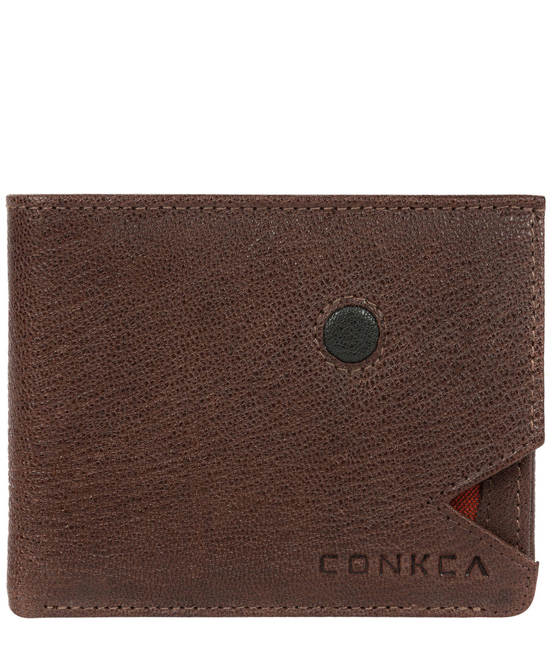 'Max' Dark Brown Bi-Fold Leather Wallet image 1