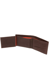 'Saul' Dark Brown Tri-Fold Leather Wallet image 4