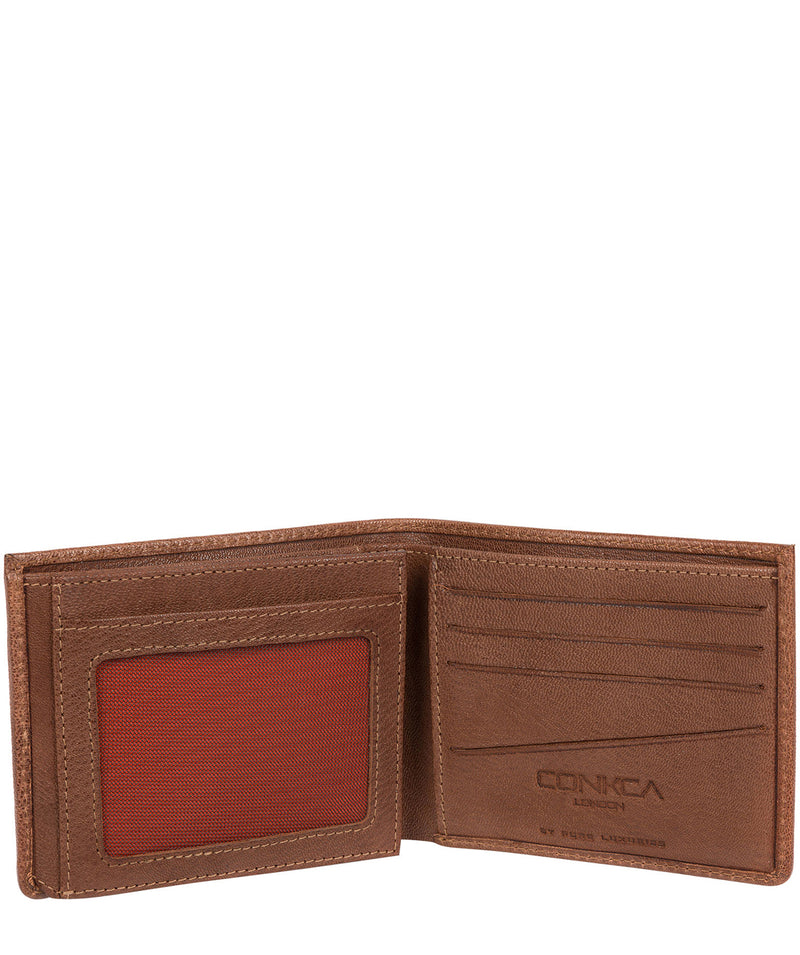 'Saul' Conker Brown Tri-Fold Leather Wallet Pure Luxuries London