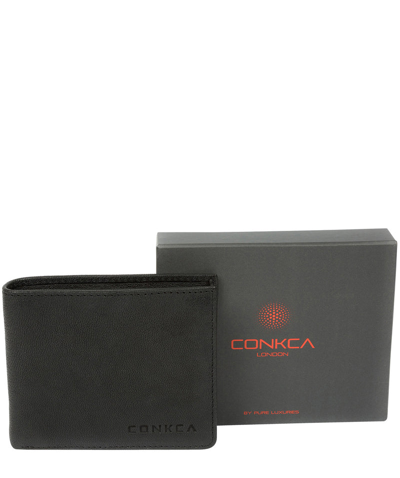 'Benedict' Black Bi-Fold Leather Wallet image 6