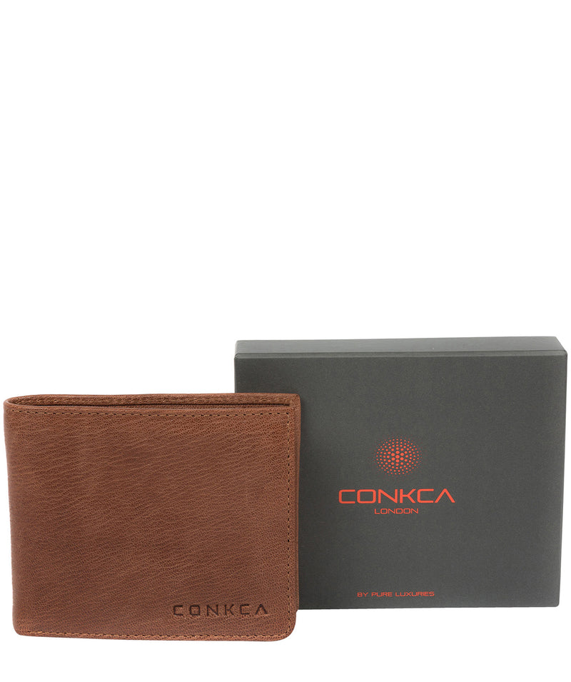 'Benedict' Conker Brown Bi-Fold Leather Wallet image 6