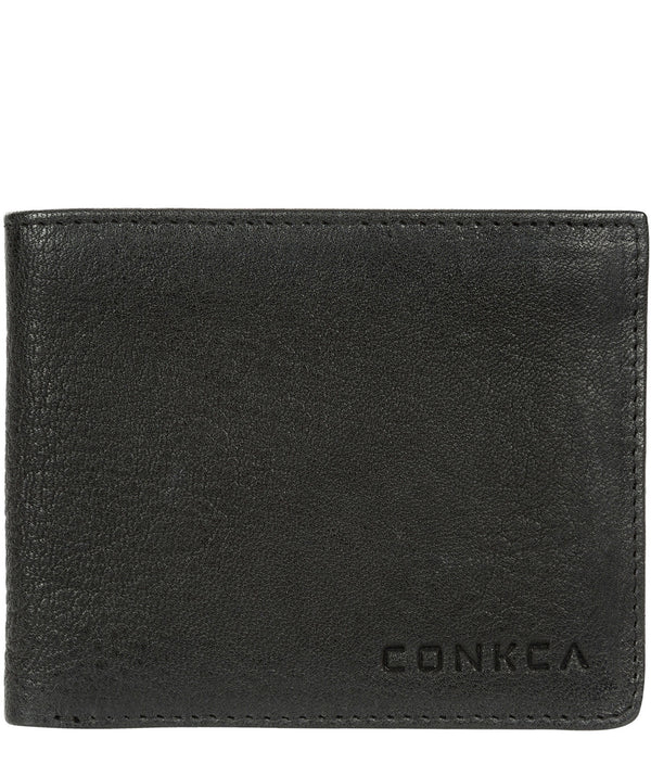 'Alston' Black Bi-Fold Leather Wallet image 1