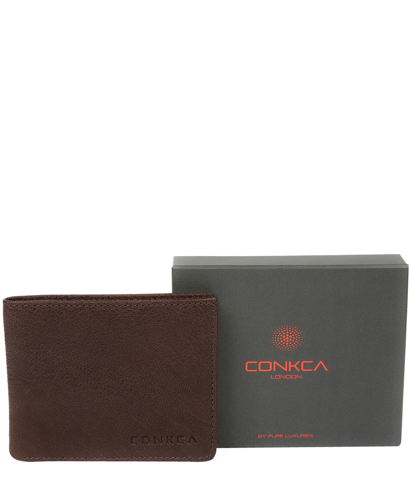 'Alston' Dark Brown Bi-Fold Leather Wallet