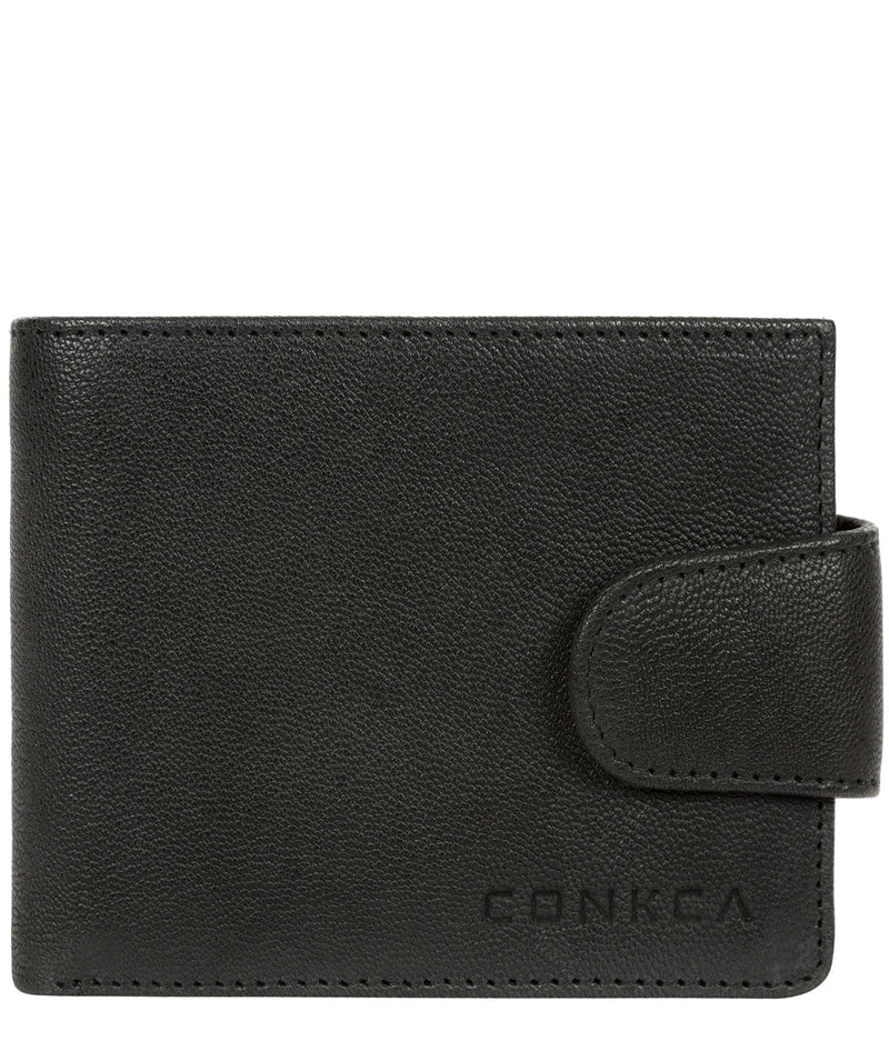 'Bret' Black Bi-Fold Leather Wallet image 1