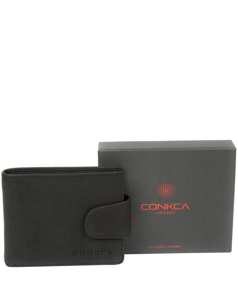'Bret' Black Bi-Fold Leather Wallet image 6