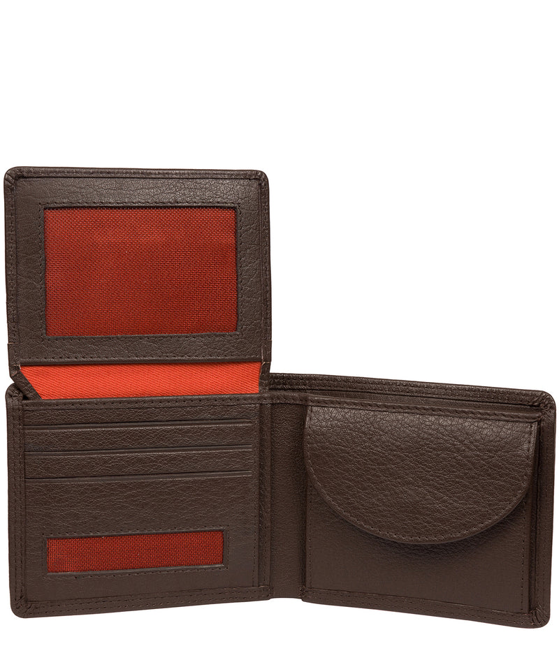 'Moon' Dark Brown Leather RFID Wallet