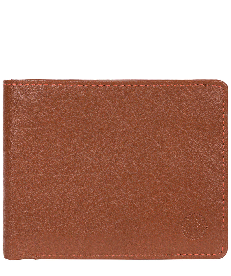 'Cain' Chestnut & Orange Bi-Fold Leather Wallet image 1
