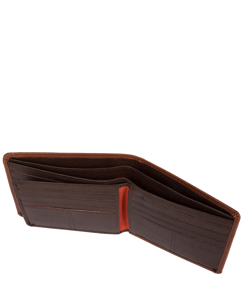 'Cain' Chestnut & Orange Bi-Fold Leather Wallet image 4