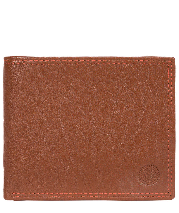 'Edge' Chestnut & Orange Bi-Fold Leather RFID Wallet image 1