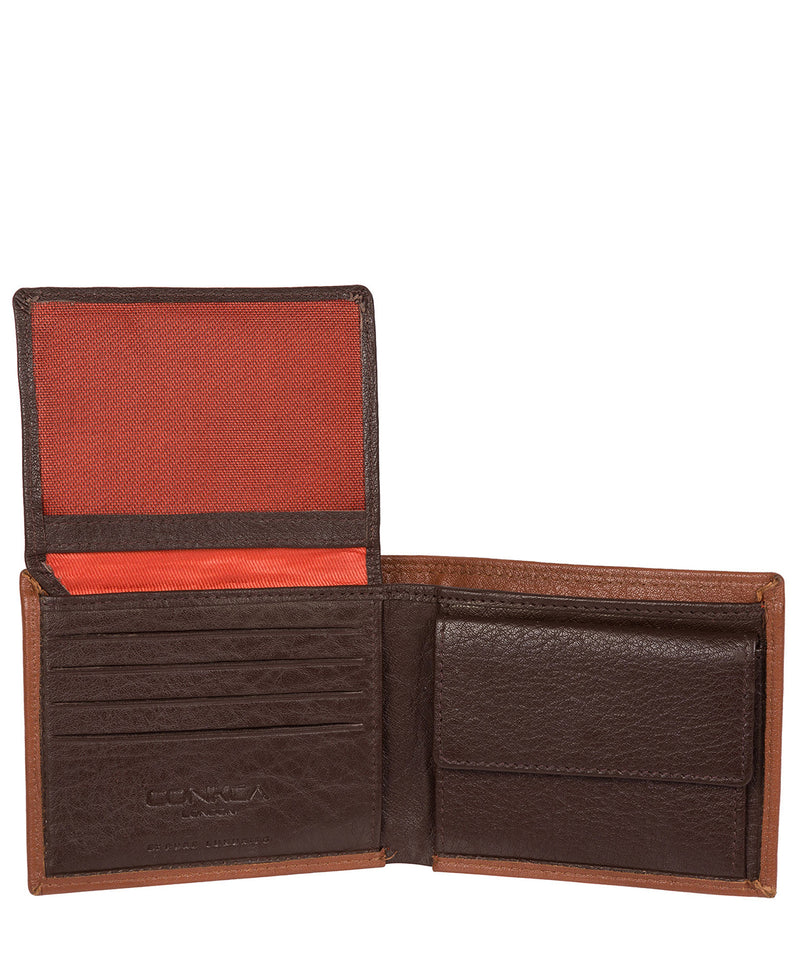 'Edge' Chestnut & Orange Bi-Fold Leather RFID Wallet image 3