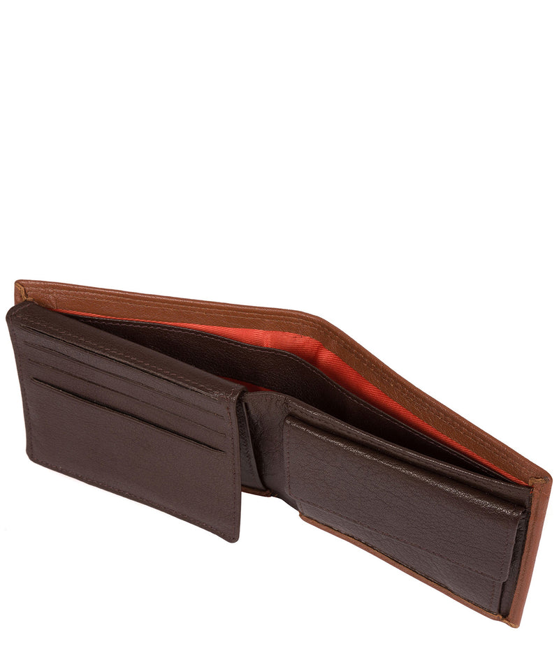 'Edge' Chestnut & Orange Bi-Fold Leather RFID Wallet image 4