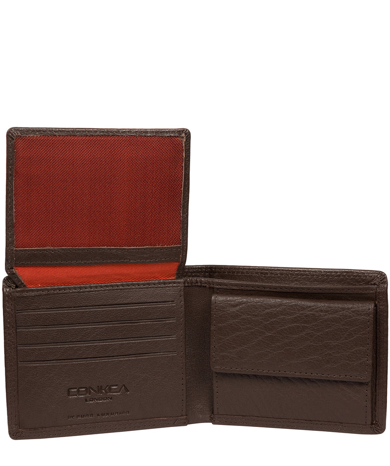 'Edge' Dark Brown Leather RFID Wallet Pure Luxuries London