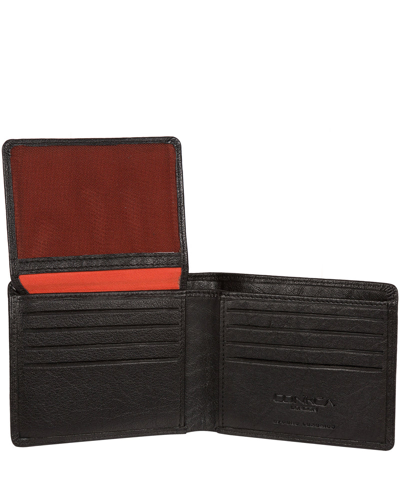 'Ezrin' Black Bi-Fold Leather Wallet