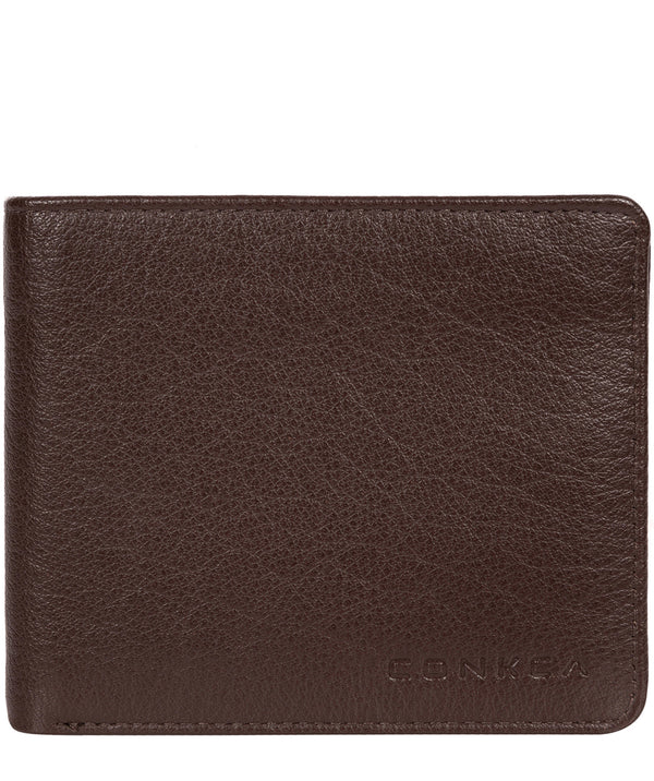 'Ezrin' Dark Brown Bi-Fold Leather Wallet image 1