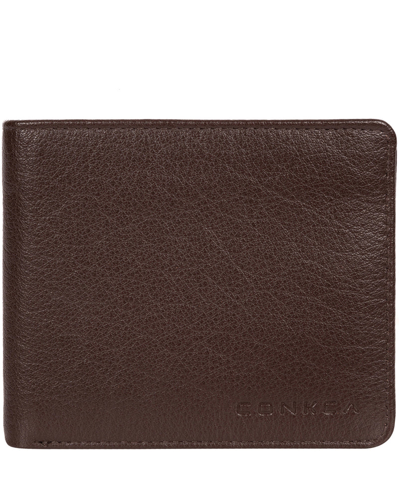 'Ezrin' Dark Brown Bi-Fold Leather Wallet image 1