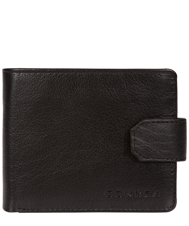 'Jones' Black Bi-Fold Leather Wallet image 1