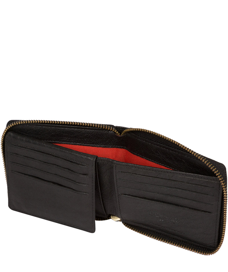 'Krieger' Black Zip Round Leather Wallet image 4