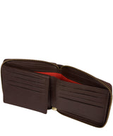'Krieger' Dark Brown Zip Round Leather Wallet image 4