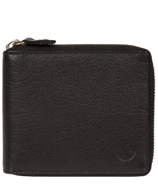 'Morrison' Black Zip Round Leather Wallet image 1
