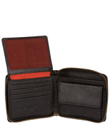 'Morrison' Black Zip Round Leather Wallet image 3