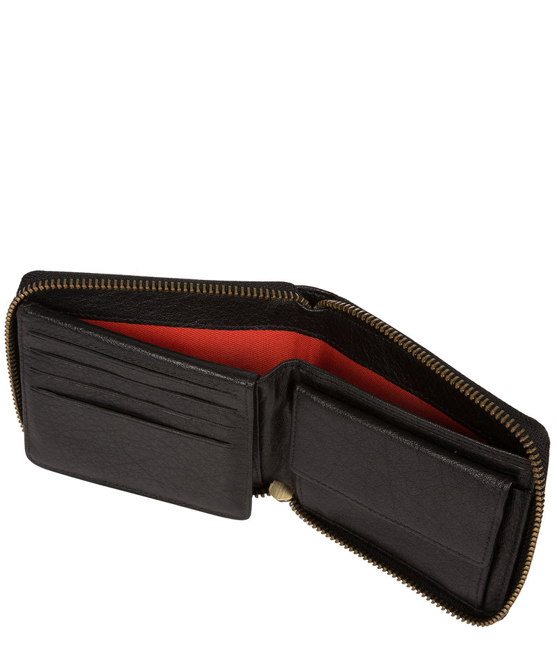 'Morrison' Black Zip Round Leather Wallet image 4