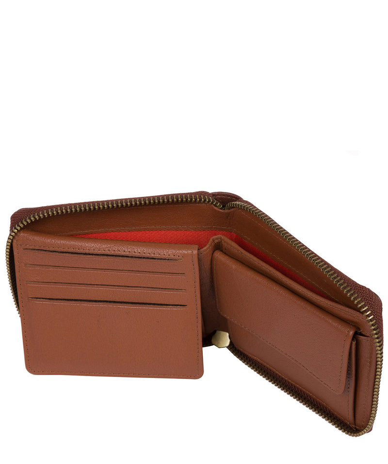 'Morrison' Conker Brown Zip Round Leather Wallet image 4