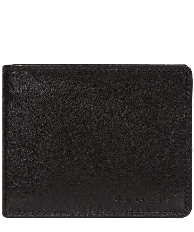 'Wilson' Black Bi-Fold Leather Wallet Pure Luxuries London