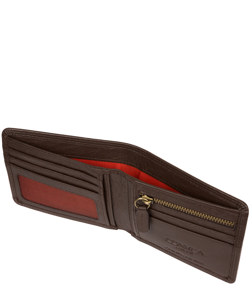 'Wilson' Dark Brown Leather RFID Wallet Pure Luxuries London