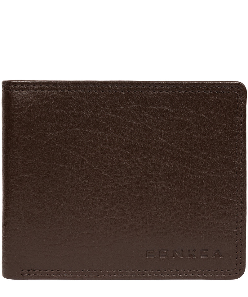 'Miller' Dark Brown Leather RFID Wallet image 1