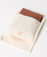 'Conan' Chestnut and Dark Brown Bi-Fold Leather Wallet image 5