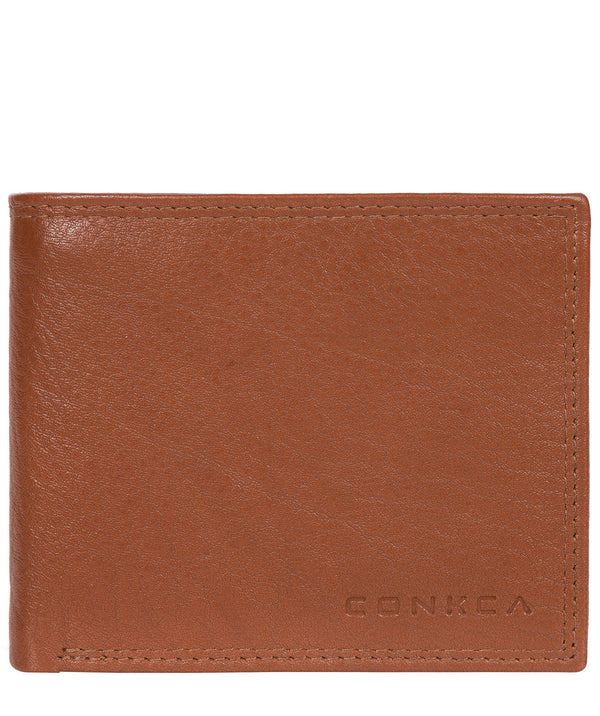 'Ike' Chestnut Dark Brown Bi-Fold Leather Wallet image 1