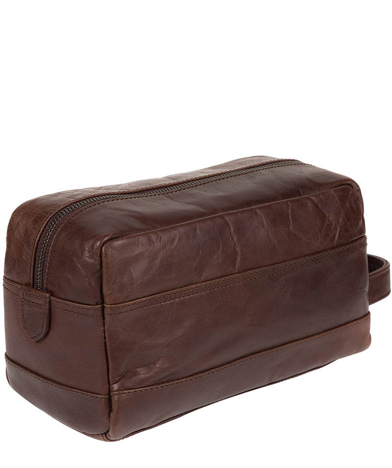 'Loch' Dark Brown Handcrafted Leather Washbag