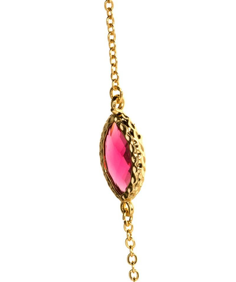 Gift Packaged 'Priscila' Gold Plated Glass Gem Necklace