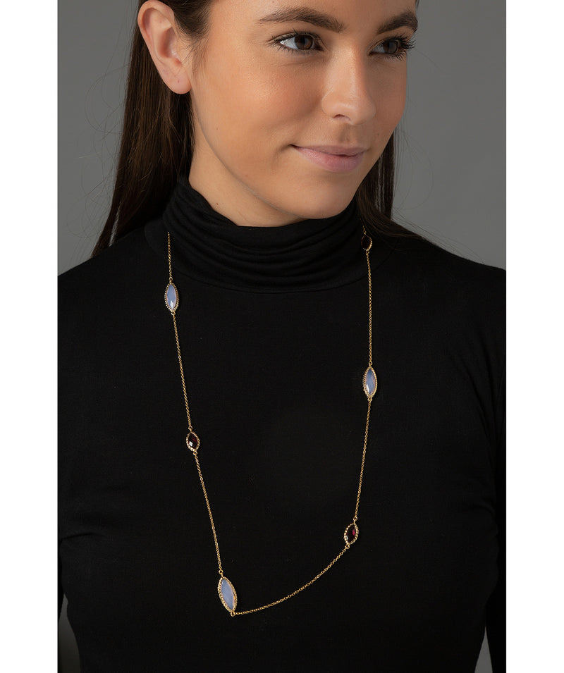 'Priscila' Gold Plated Glass Gem Necklace Pure Luxuries London