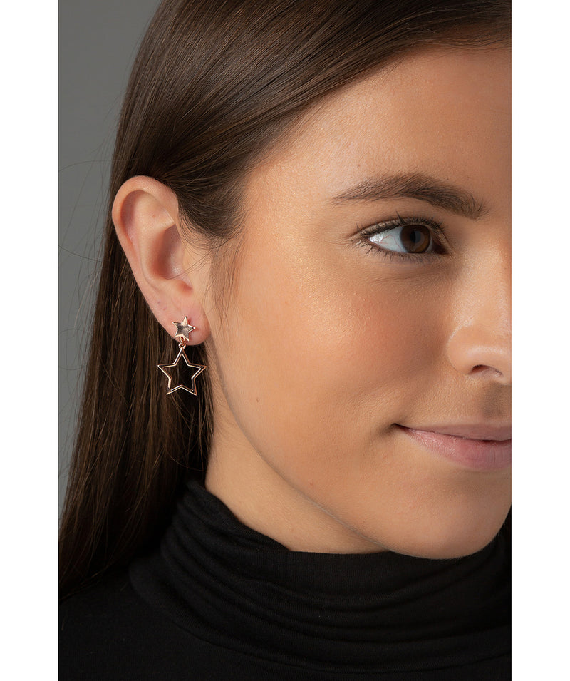 Gift Packaged 'Yesfir' Rose Gold Plated Star Earrings