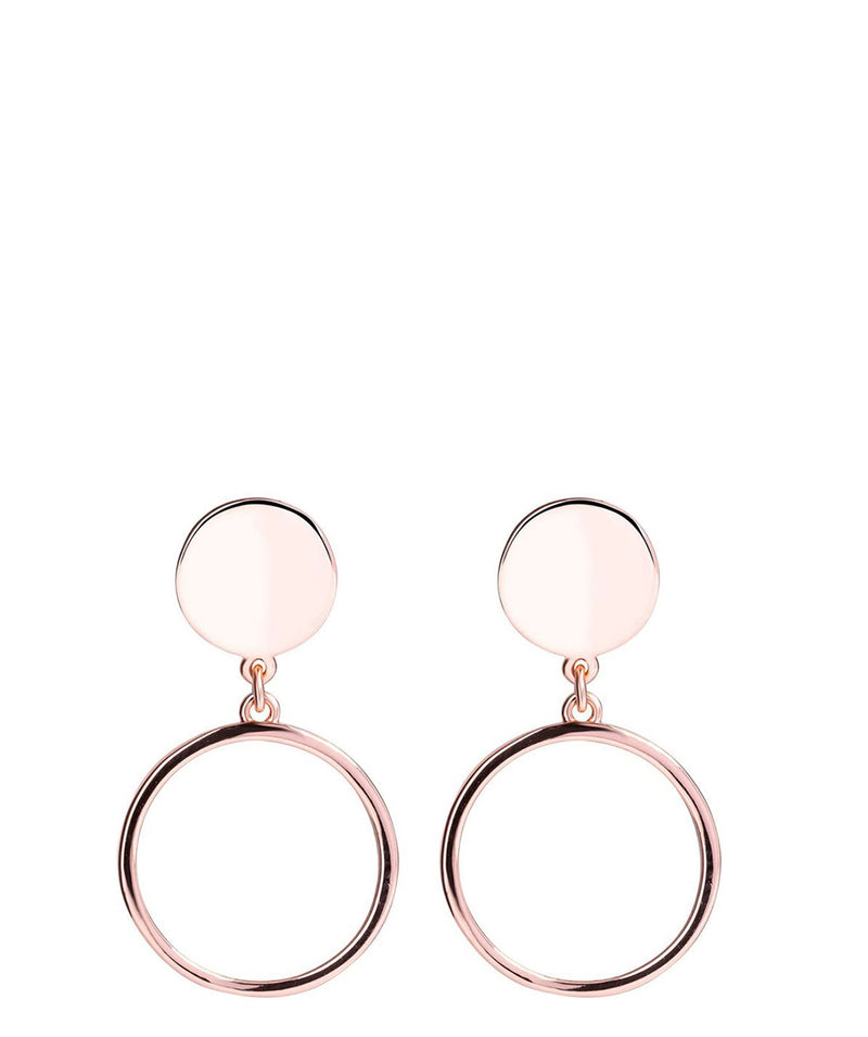 Gift Packaged 'Nousha' Rose Gold Plated Circular Earrings