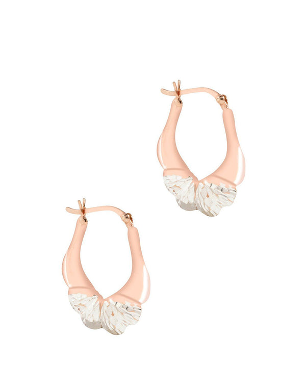 Gift Packaged 'Harmonia' Sterling Silver and Rose Gold Plated Sterling Silver Creole Earrings