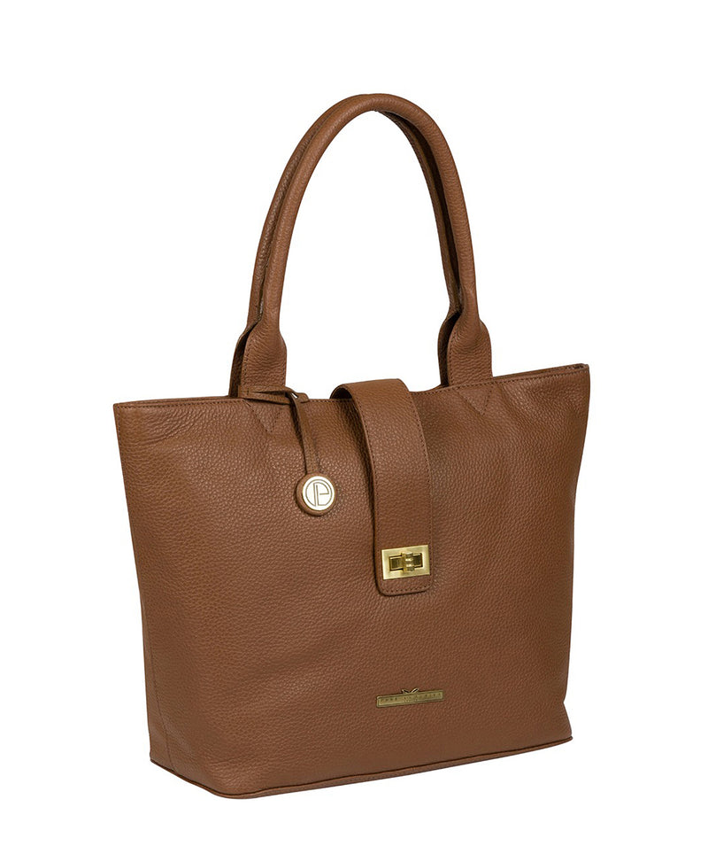 'Ida' Tan Leather Tote Bag