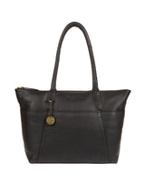 'Eton' Black & Gold-Coloured Detail Leather Tote Bag